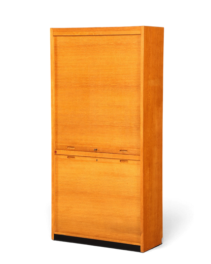 Stilvoller Mid Century Rollladenschrank Bauhaus Apothekerschrank Art Deco Büro Aktenschrank