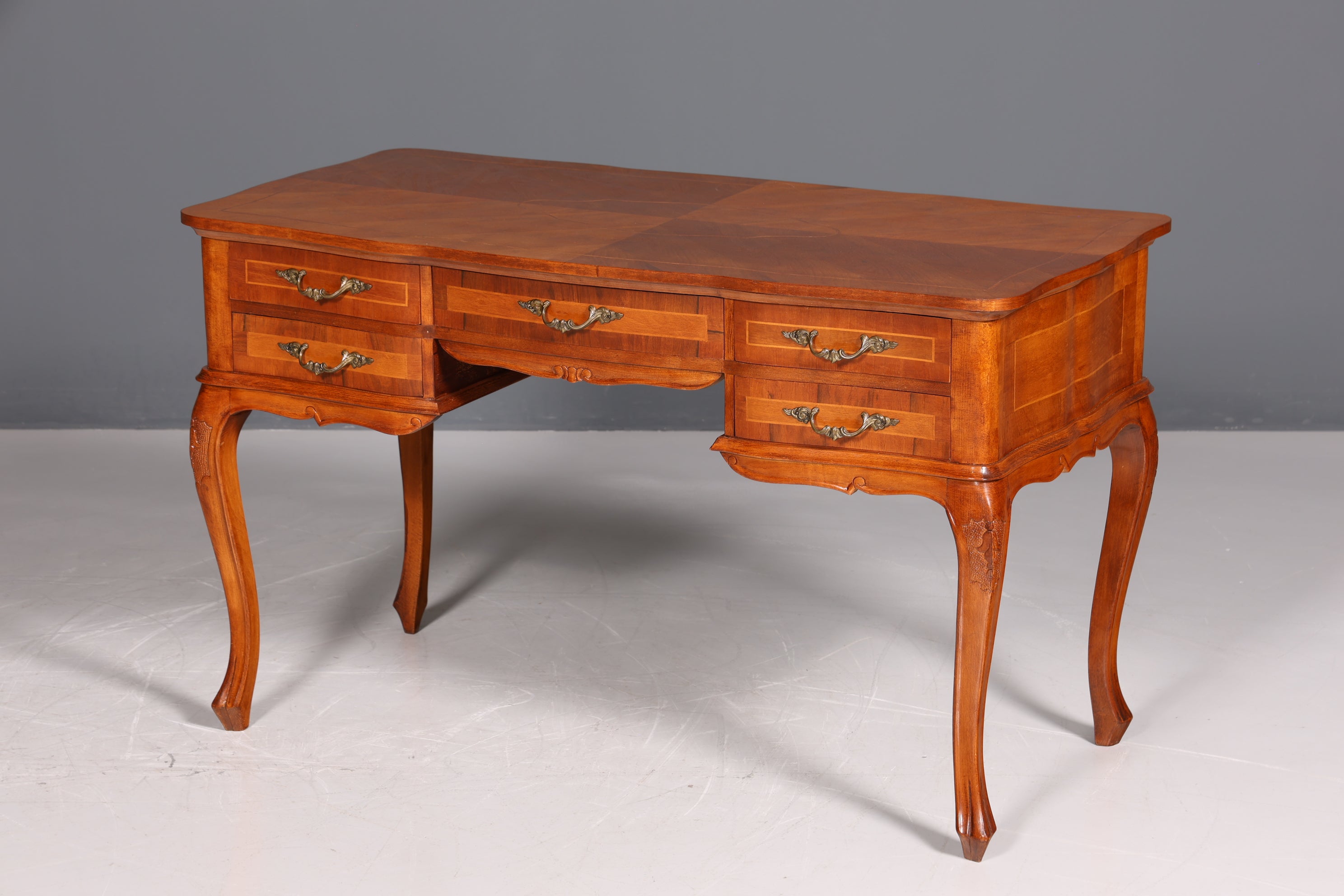 Magnifique bureau Chippendale, en bois véritable, de style antique, bureau de style baroque