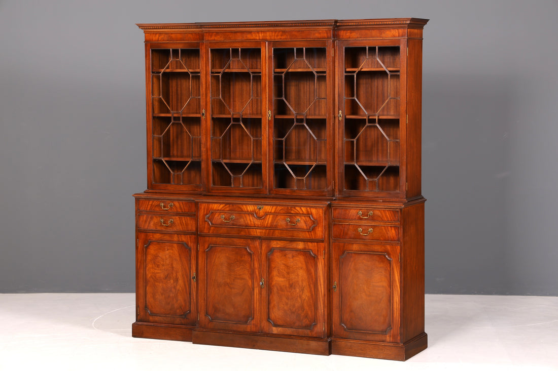 G463 Finish cm Wunderschöne Englische Vitrine Bibliothek Sekretär echt Holz Antik Schrank Regal (Kopie)