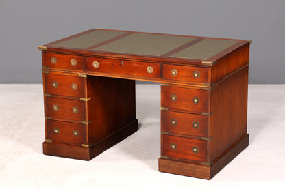 Élégant bureau maritime, coffre militaire anglais, bureau professionnel, office table