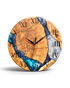 Exklusive Handgefertigte Epoxidharz Wanduhr Olivenbaum Uhr Epoxy Analog Uhr