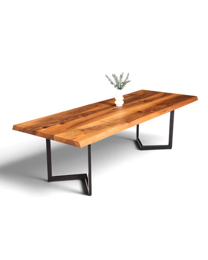 Wunderschöner Nussbaum Tisch 260cm-97cm Esszimmer Tisch Baumkanten Platte massiv Holz Küchentisch