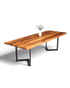 Wunderschöner Nussbaum Tisch 260cm-97cm Esszimmer Tisch Baumkanten Platte massiv Holz Küchentisch