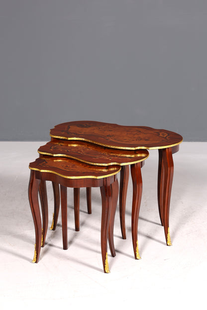 Traumhaftes Beistelltisch Set 3er Satz Barock Antik Barock Stil Tisch Set