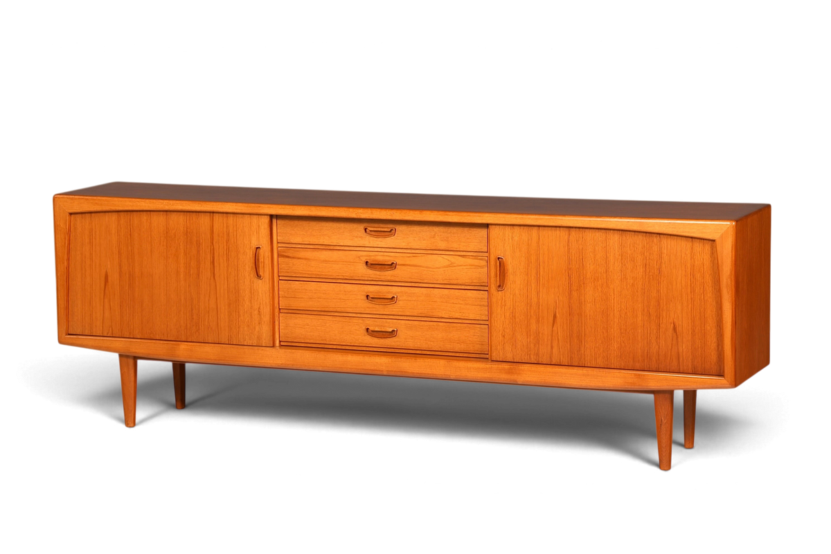 F960 Finish cm Schlichtes Mid Century Sideboard Vintage TV Kommode 60s Schrank Longboard Retro Lowboard