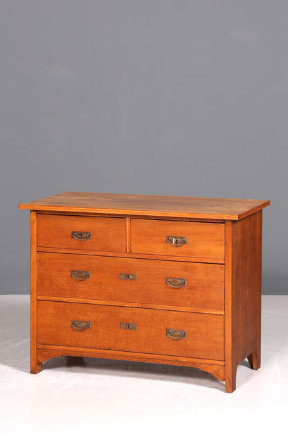 Commode Art Nouveau onirique vers 1910, buffet ancien, coffre à linge