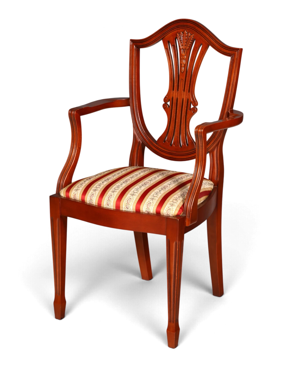 Stilvoller Englischer Stuhl im Hepplewhite Stil Mahagoni Armlehnstuhl Dining Chair Küchenstuhl Sekretär Stuhl 1 von 2