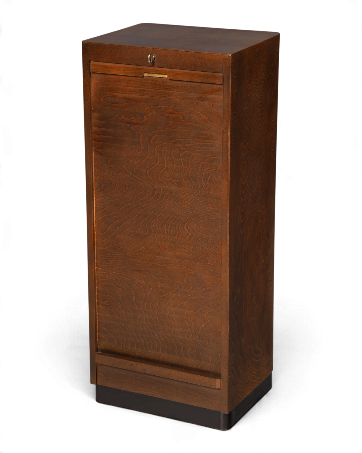 Schöner Mid Century Rollladenschrank Aktenschrank mit Holzauszügen Büroschrank Vintage Rollschrank Schubladenschrank