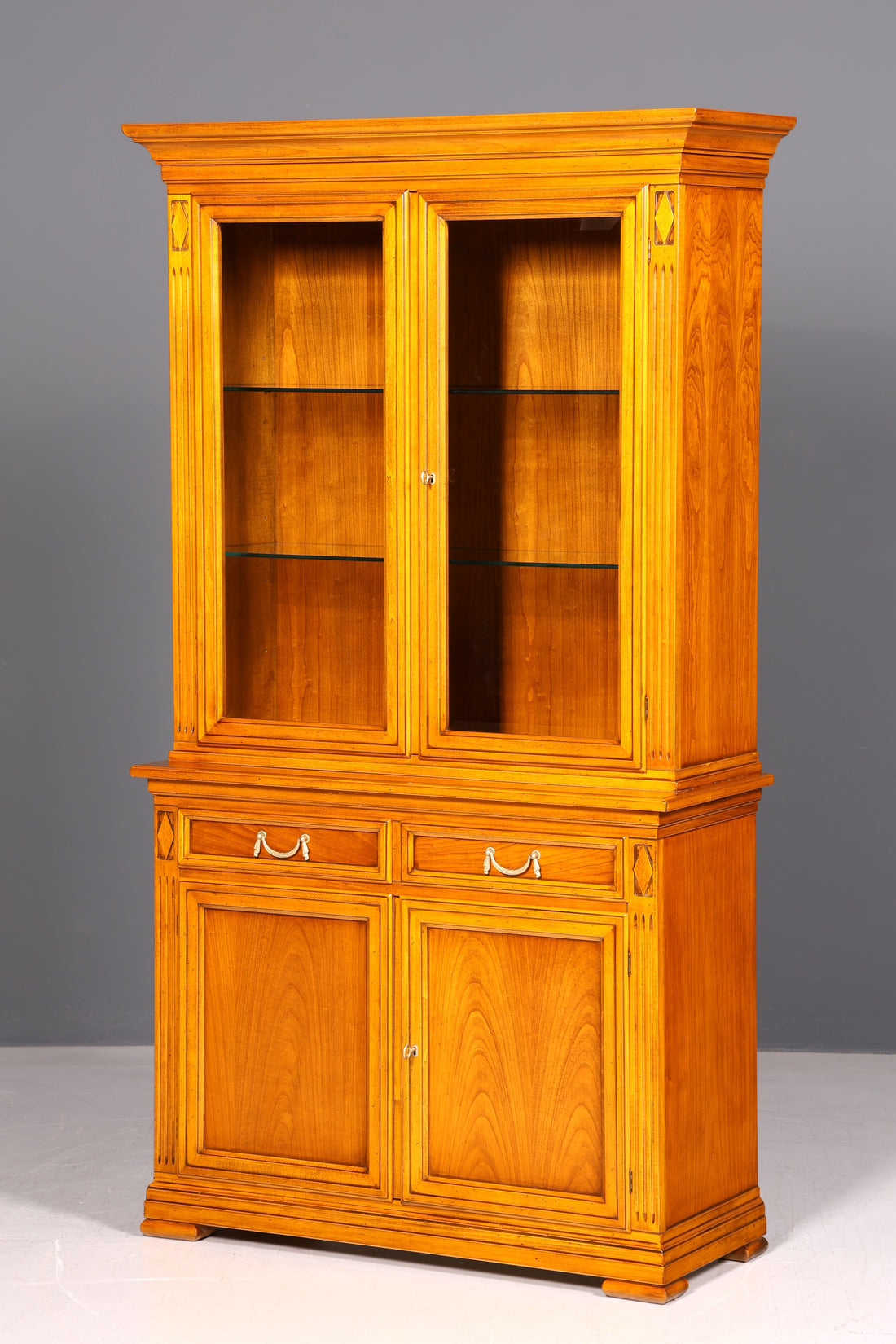 Vitrine originale Selva Villa Borghese de rêve, buffet ancien en bois massif, bibliothèque, vitrine en verre, fabriquée en Italie  