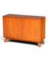 Hauptstadt Möblerei Mid Century Kommode aus Echtholz im Retro-Design mit zwei Türen und Schlüssel