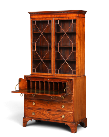 G785 Finish Wunderschöne Englische Vitrine Bibliothek Sekretär echt Holz Antik Schrank Regal (Kopie)