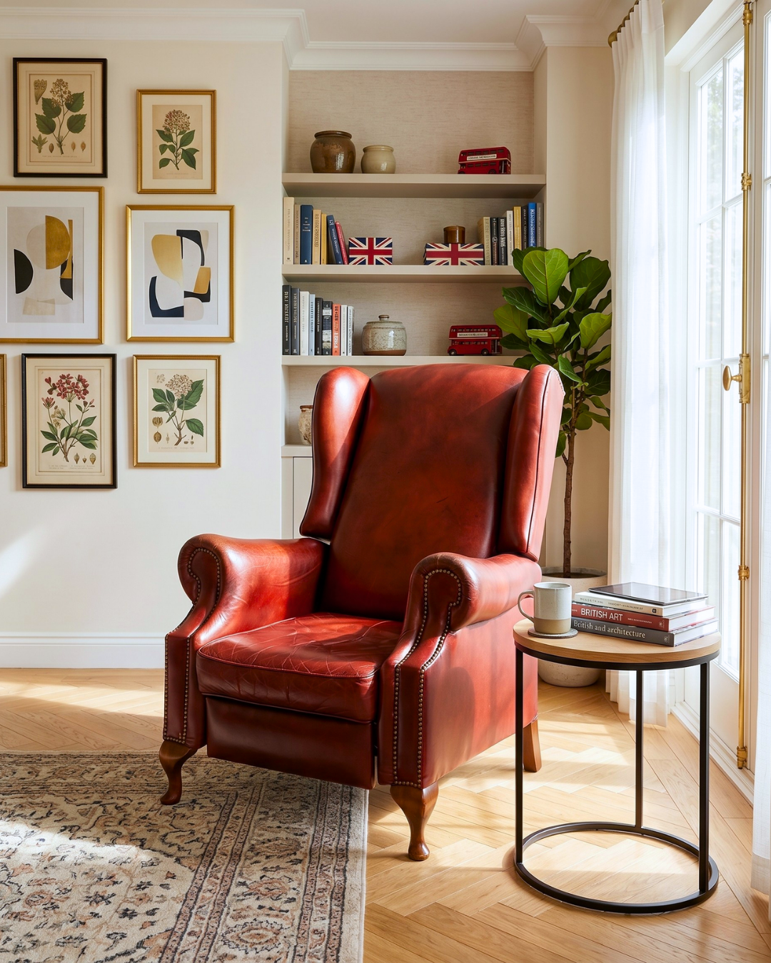 Fauteuil Claridge Chesterfield élégant fauteuil à oreilles fauteuil relax fonction lit anglais en cuir véritable fauteuil pour homme UK fauteuil à accoudoirs vintage  