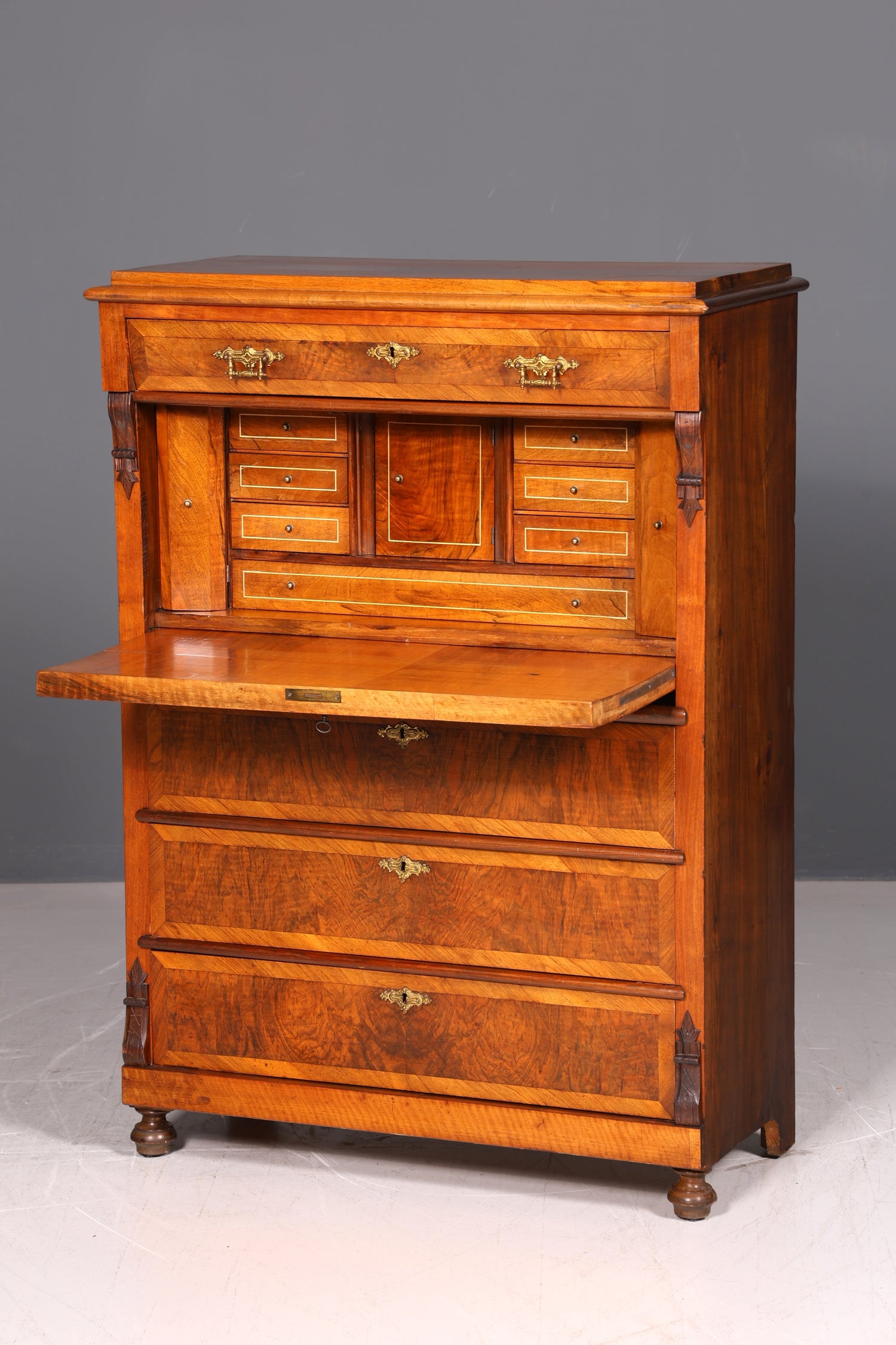 Wunderschöner Gründerzeit Sekretär Kommode Jugendstil Schubladenkommode Antik Vertiko Massiv Holz um 1890