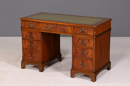 Wunderschöner Englischer Schreibtisch Mahagoni echt Lederauflage Bürotisch Antik Office Desk Vintage