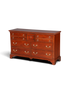 Hauptstadt Möblerei Drexel Heritage Kommode aus Holz im Antik-Stil mit sieben Schubladen und goldenen Beschlägen