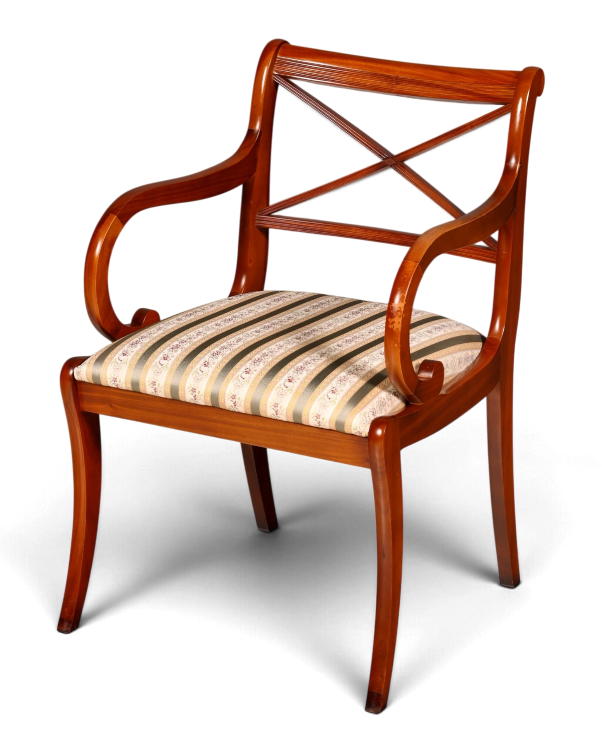 Beautiful English Yew Armchair Dining Chair Kitchen Chair Secretary Chair Upholstered Chair 1 of 4