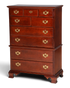Hauptstadt Möblerei H893 Kommode aus dunklem Holz mit sieben Schubladen und goldenen Griffen im klassischen Stil