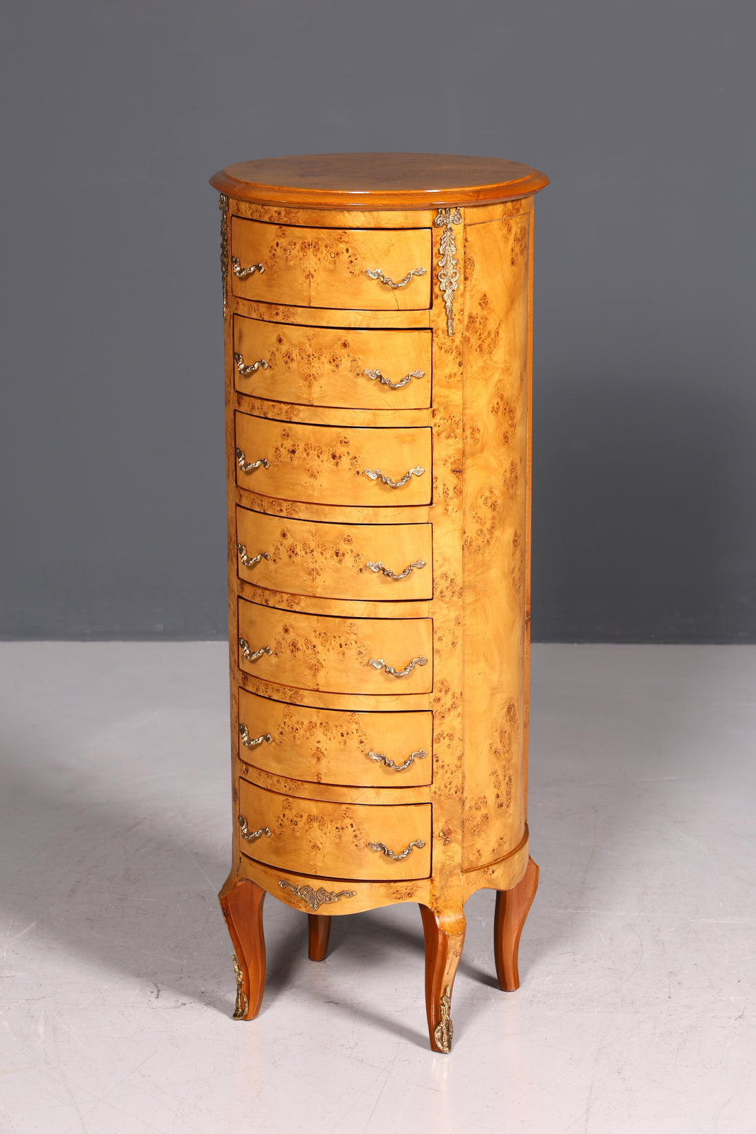 Traumhafte Barock Stil Kommode Antik Stil Louis XV Vertiko Birke Highboard Schubladenkommode