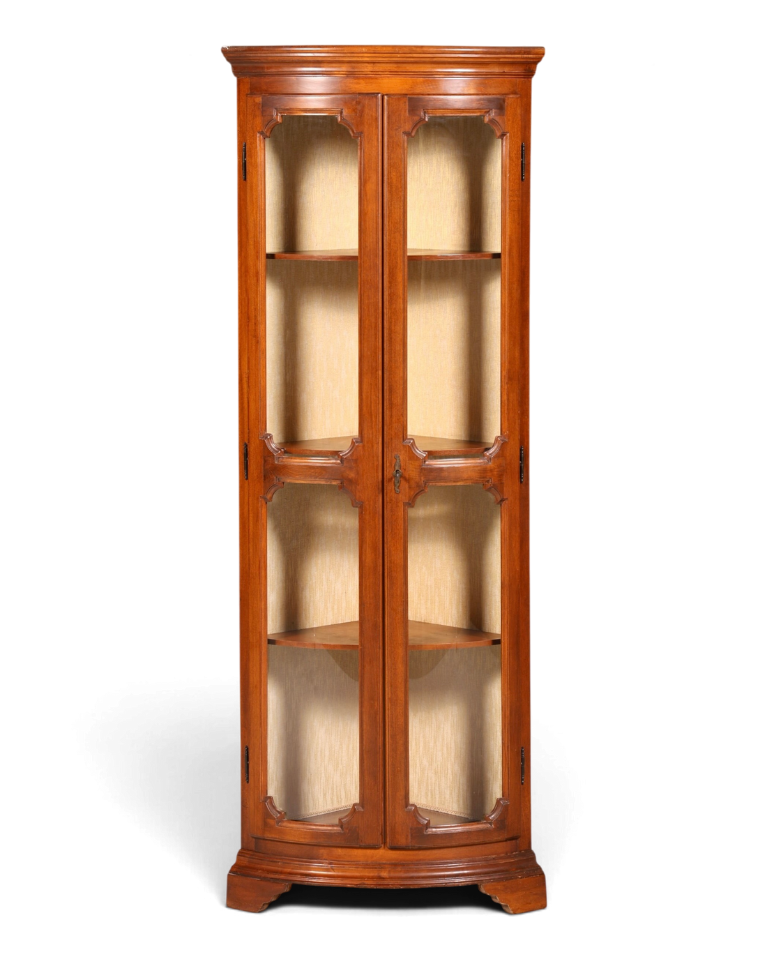 Hauptstadt Möblerei Selva Eckvitrine aus Holz im klassischen italienischen Antik-Stil mit Glastüren und Einlegeböden