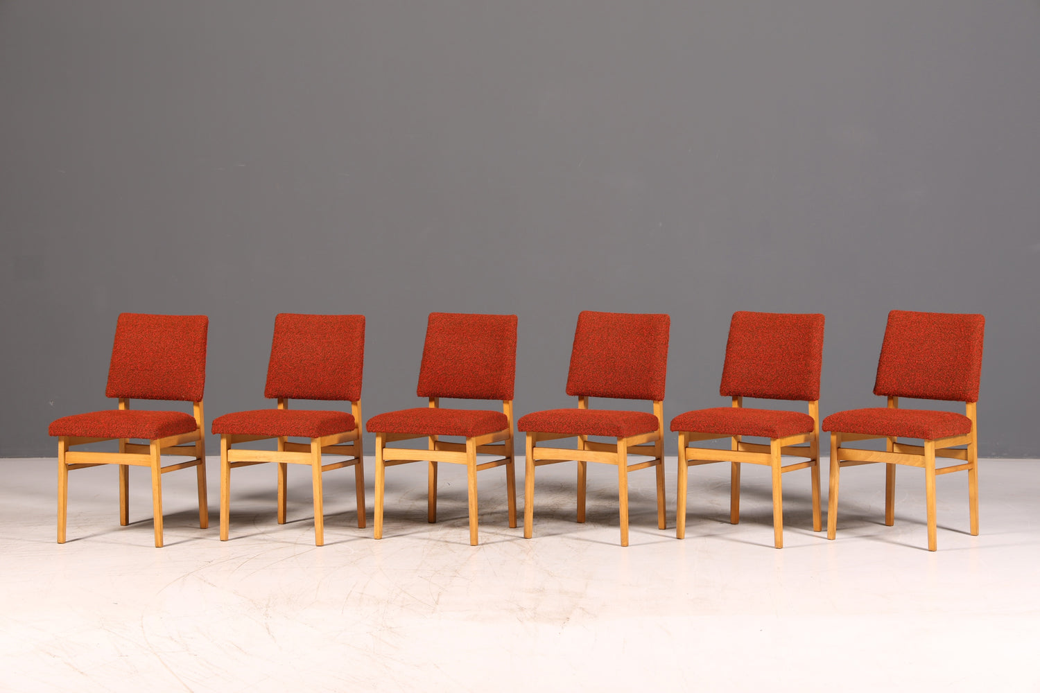 Edles 6er-Set Mid Century Esszimmerstühle Vintage Stuhl Set Küchenstühle Stuhlset Retro Polsterstuhl 60er