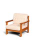 Schlichter Mid Century Sessel Danish Design Armlehnsessel echt Holz Relax Sessel 1 von 2