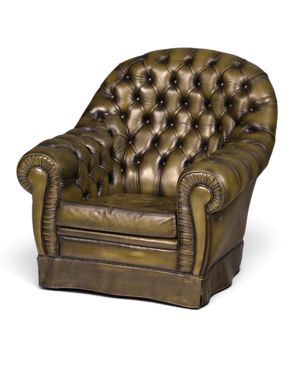Stilvoller Original Chesterfield Sessel Englischer Armlehnsessel Echt Leder Herrensessel UK