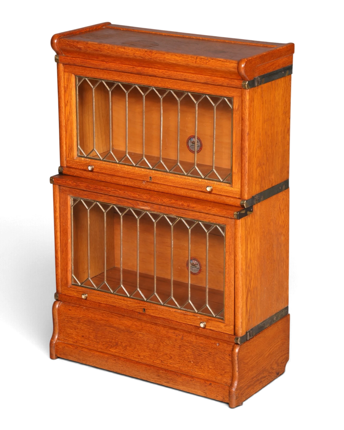 Seltenes Heinrich Zeiss Modulregal Bücherregal Bleiverglasung Vitrine Bücherschrank Echt Holz