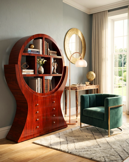 Aussergewöhnliches Art Deco Design Bücherregal Luxus Regal Kommode Buchablage