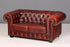 G074 Finish Wunderschönes Original Chesterfield 2er Sofa Englisch Oxblood Leder 2- Sitzer Couch