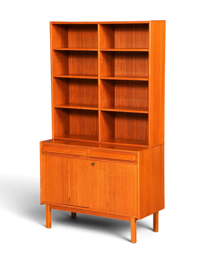 Traumhaftes Mid Century Regal Teak Holz Schrank Danish Design Retro Kommode Vintage Bücherregal 60er Jahre 1 von 2