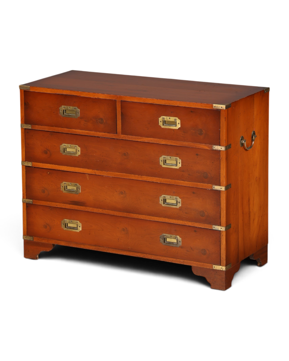 Hauptstadt Möblerei maritime Kommode aus massivem Holz im Military-Chest-Stil mit versenkten Messingbeschlägen