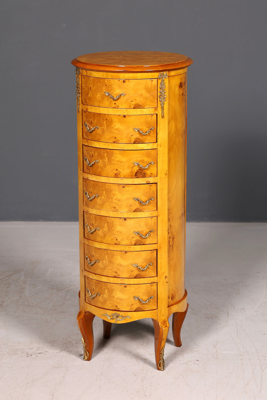 Magnifique commode de style baroque, style antique, Louis XV, vertiko en bouleau, meuble haut à tiroirs