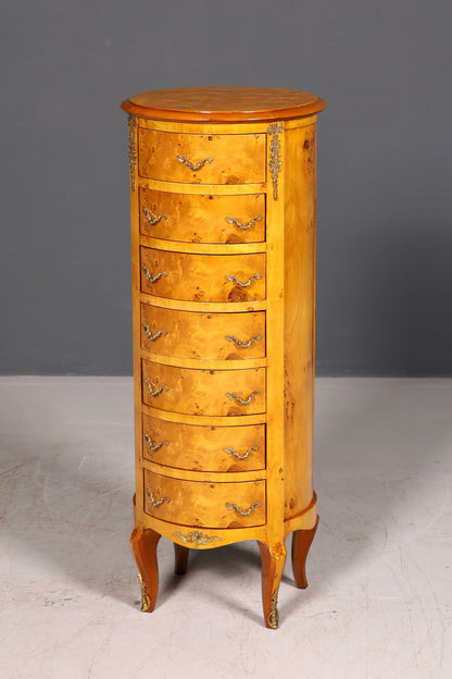 Traumhafte Barock Stil Kommode Antik Stil Louis XV Vertiko Birke Highboard Schubladenkommode