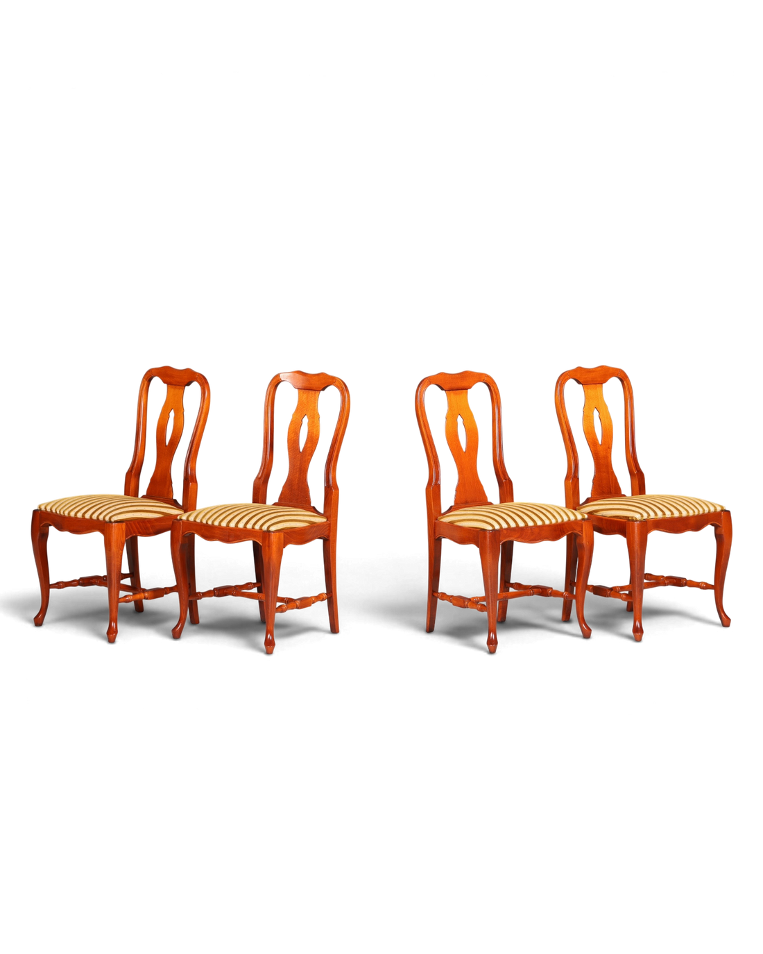 4x Wunderschöne Chippendale Stühle Barock Stil Stuhlset Polsterstuhl Set Englisch Küchenstühle Esszimmer Stühle