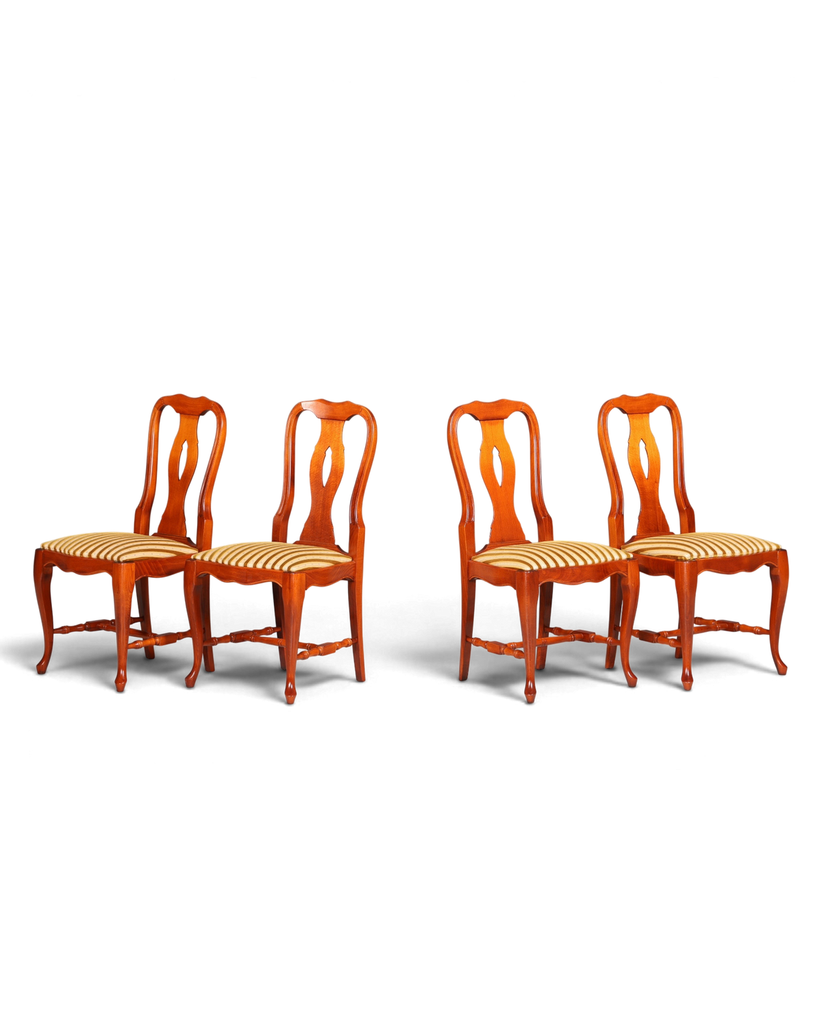 4x Wunderschöne Chippendale Stühle Barock Stil Stuhlset Polsterstuhl Set Englisch Küchenstühle Esszimmer Stühle