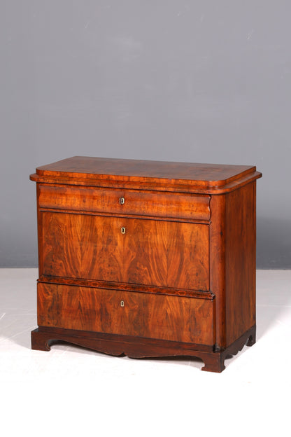 Edle Louis Philippe Kommode Nussbaum Gründerzeit Schubladenkommode Antik um 1890 Französisch