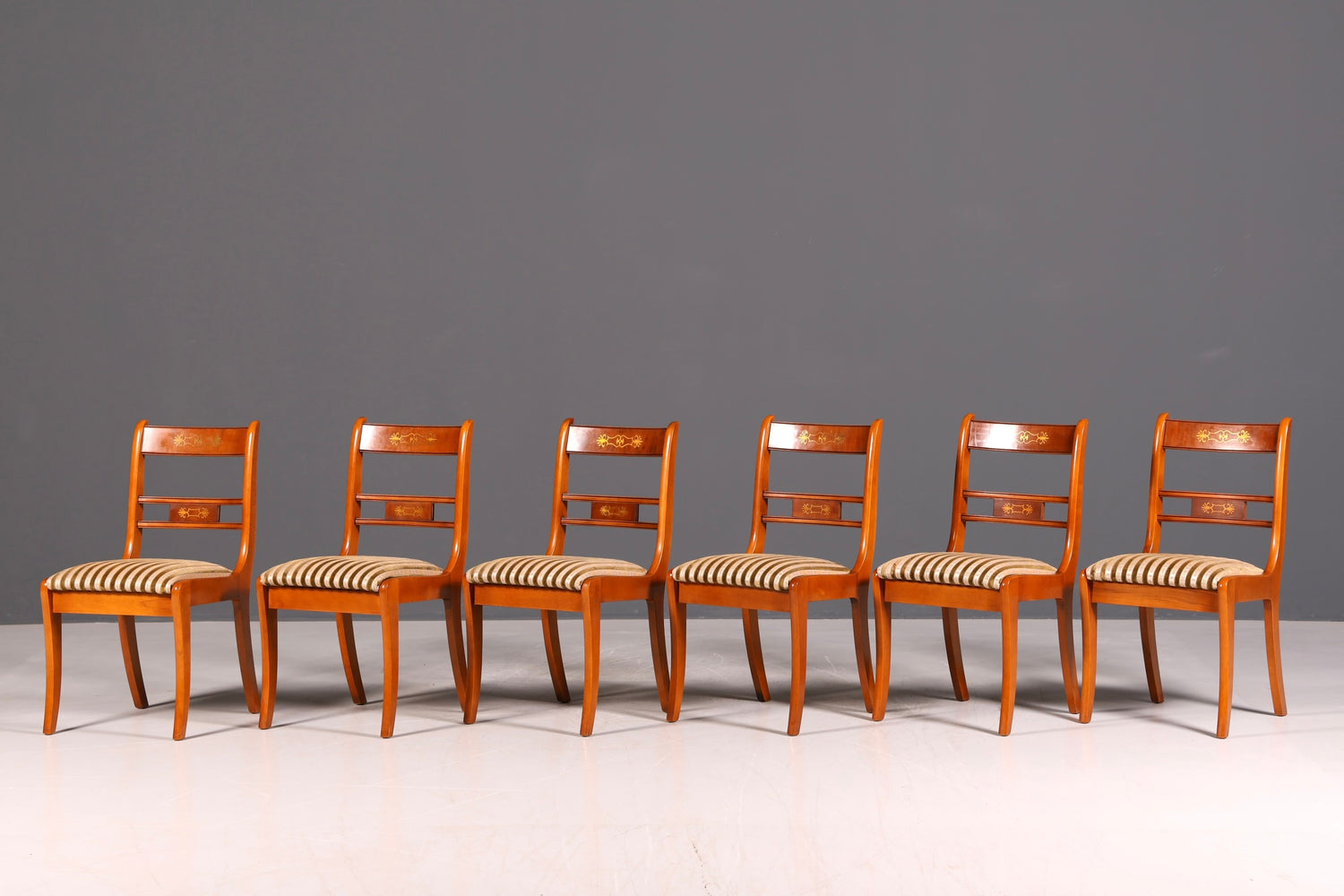 G034 Finish cm 6x Edle Englische Stühle Englisch Dining Chairs Antik 60er Jahre Regency Küchenstühle Stuhlset (Kopie)