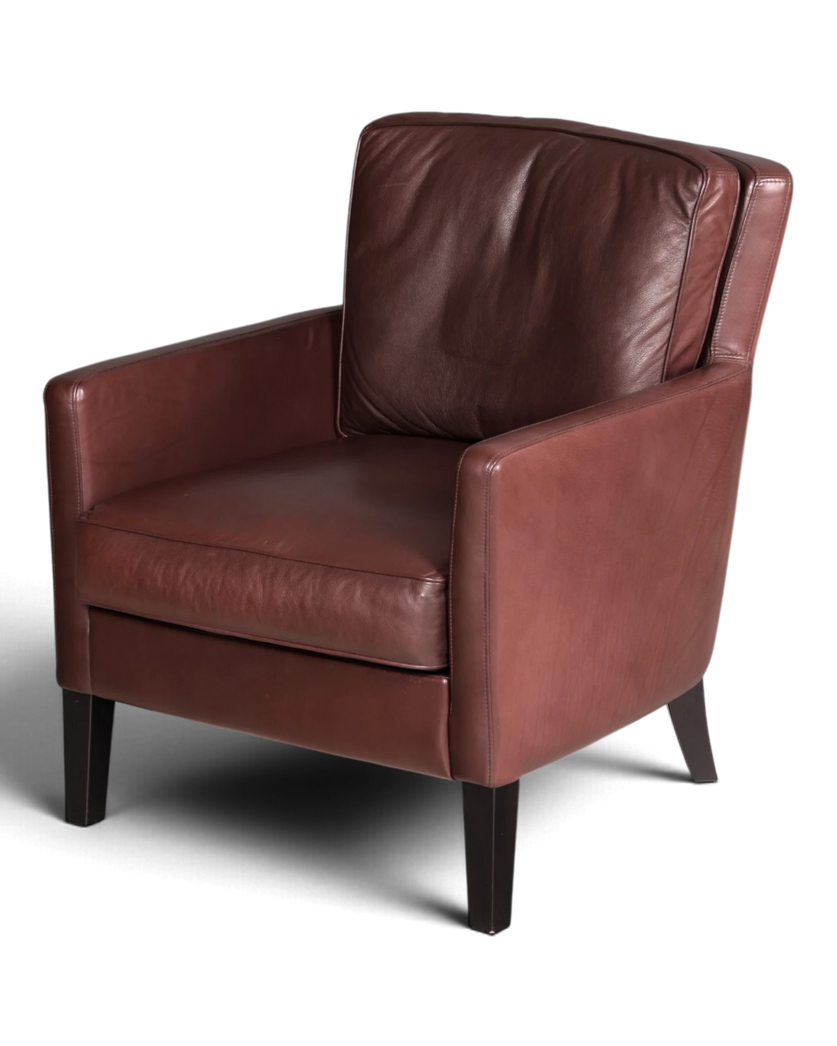 Fauteuil Premio raffiné Werther en cuir véritable brun, fauteuil en cuir design Edgar J. Reuter, fauteuil à accoudoirs 2 sur 2