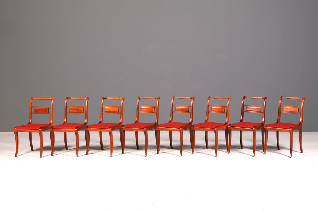 8x Edle Englische Stühle Englisch Dining Chairs Antik 60er Jahre Regency Küchenstühle Stuhlset