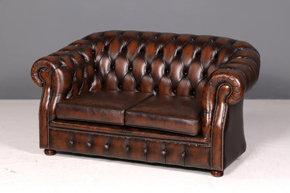 Wunderschöne Original Chesterfield Centurion 2-Sitzer Couch Echt Leder Sofa Englisch UK Ledersofa Antik