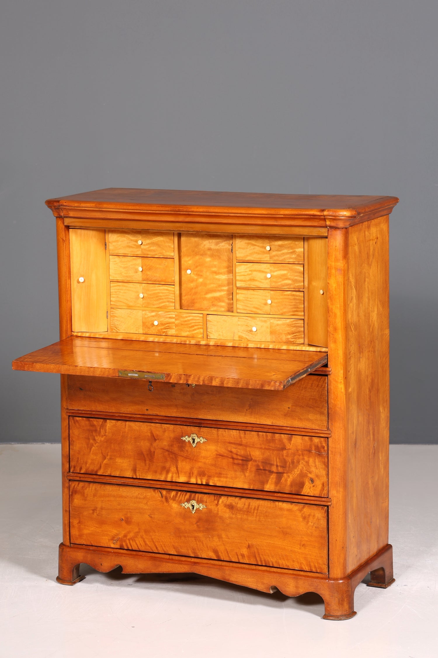 Stilvoller Biedermeier Sekretär Vertiko Louis Philippe  Kommode Schubladenkommode