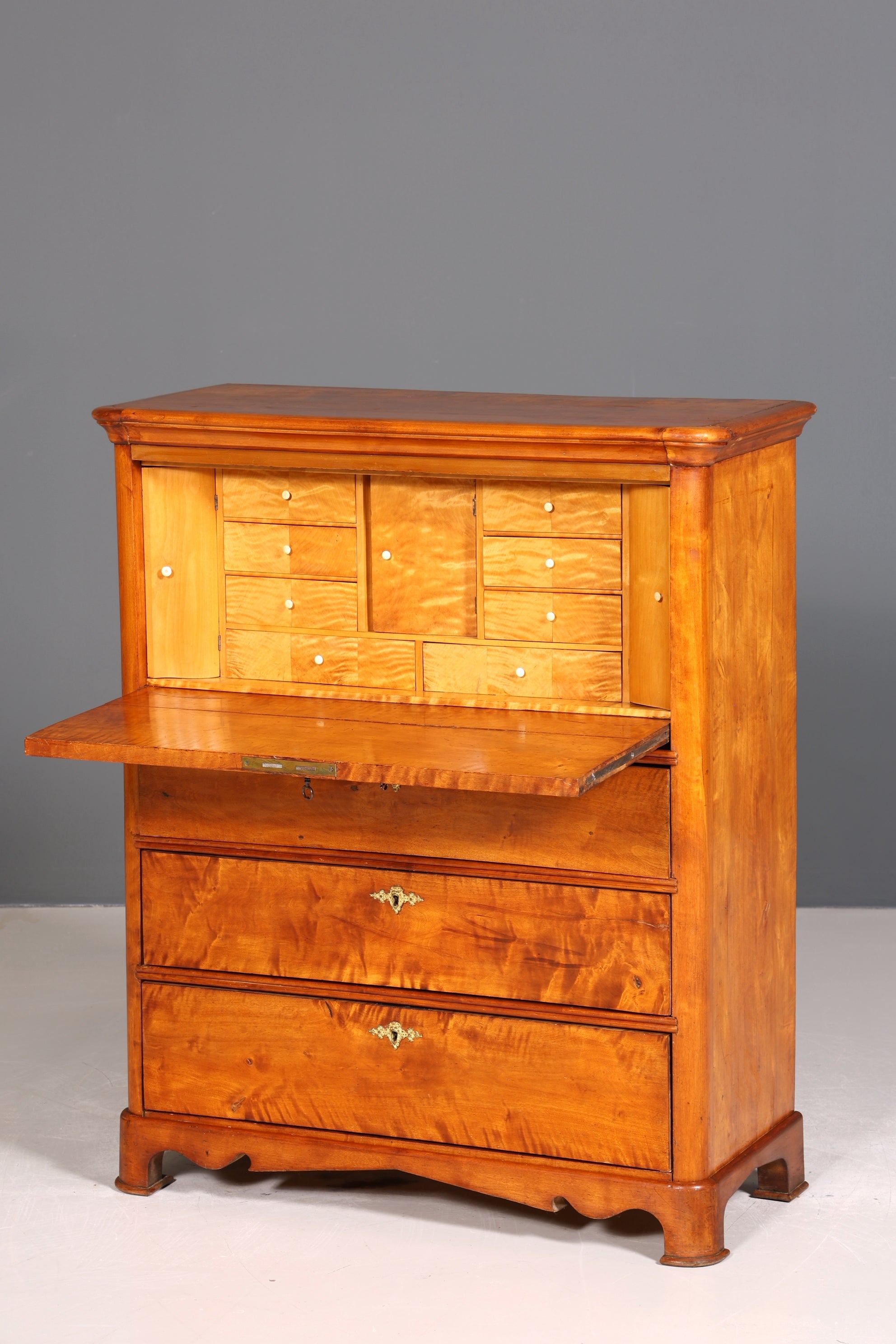 Stilvoller Biedermeier Sekretär Vertiko Louis Philippe  Kommode Schubladenkommode