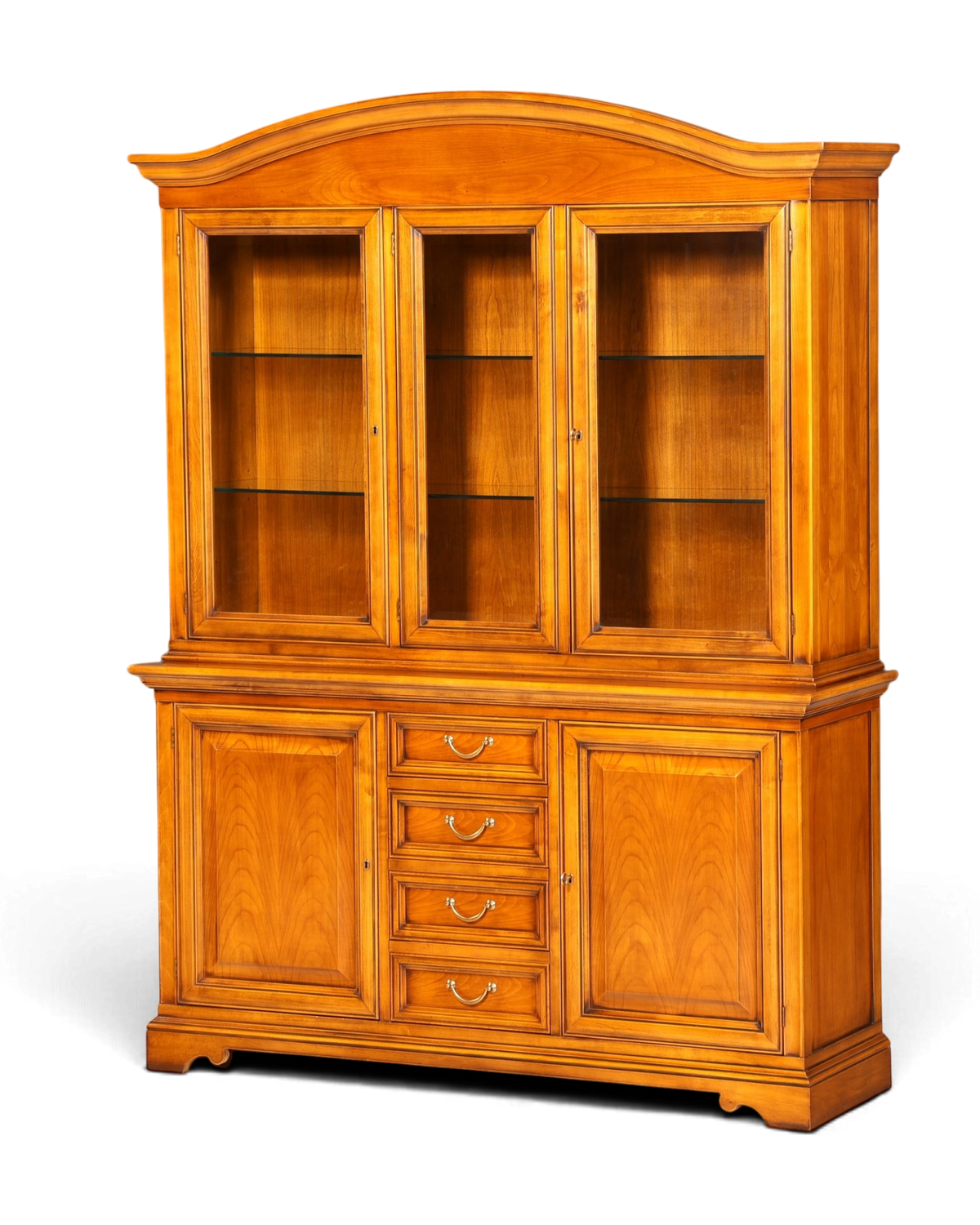 Hauptstadt Möblerei Selva Vitrine aus Kirschholz im Antik-Stil mit Glastüren, Schubladen und viel Stauraum