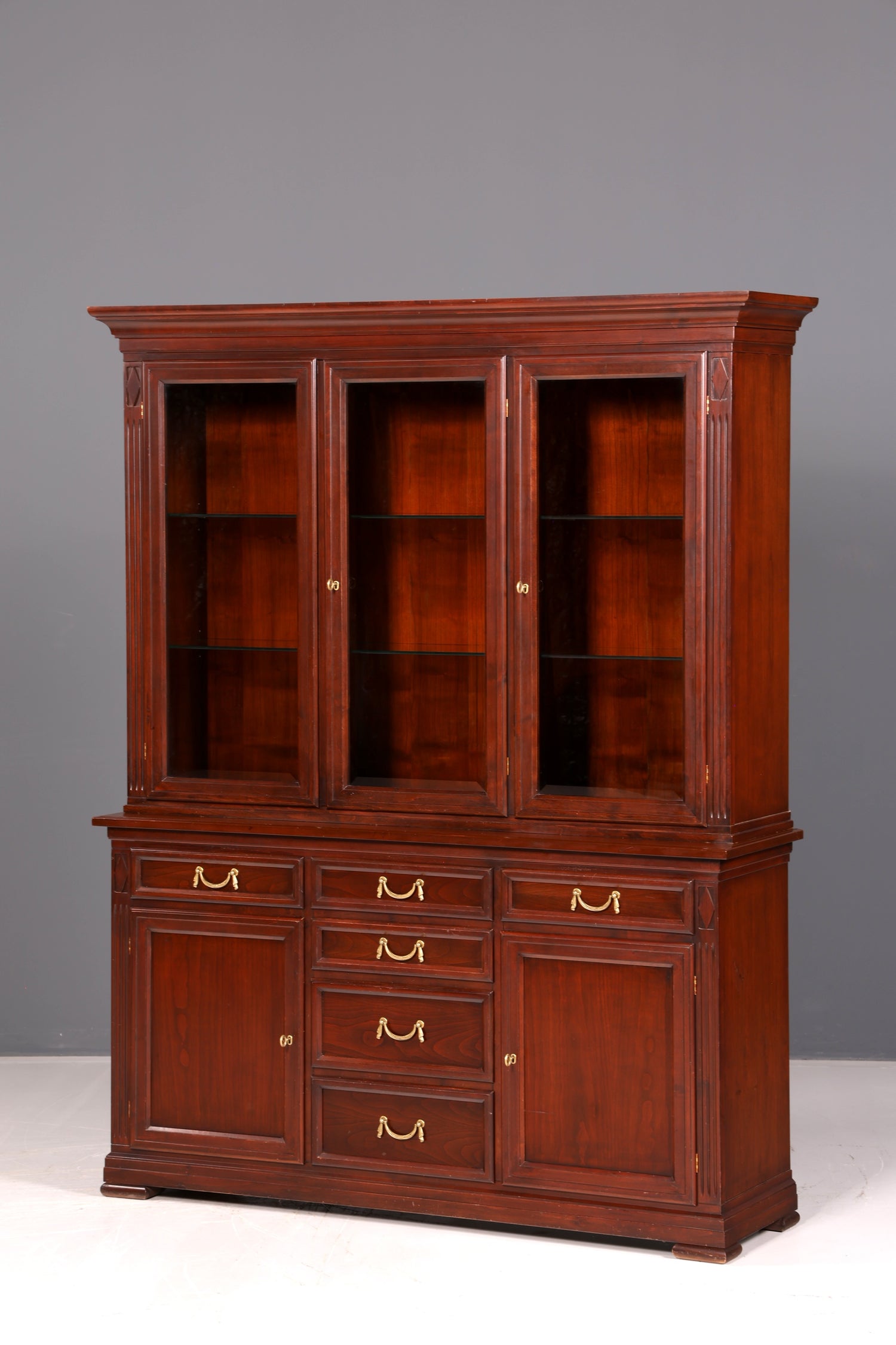 Magnifique vitrine originale Selva Villa Borghese, style antique, en bois massif, buffet, armoire de bibliothèque