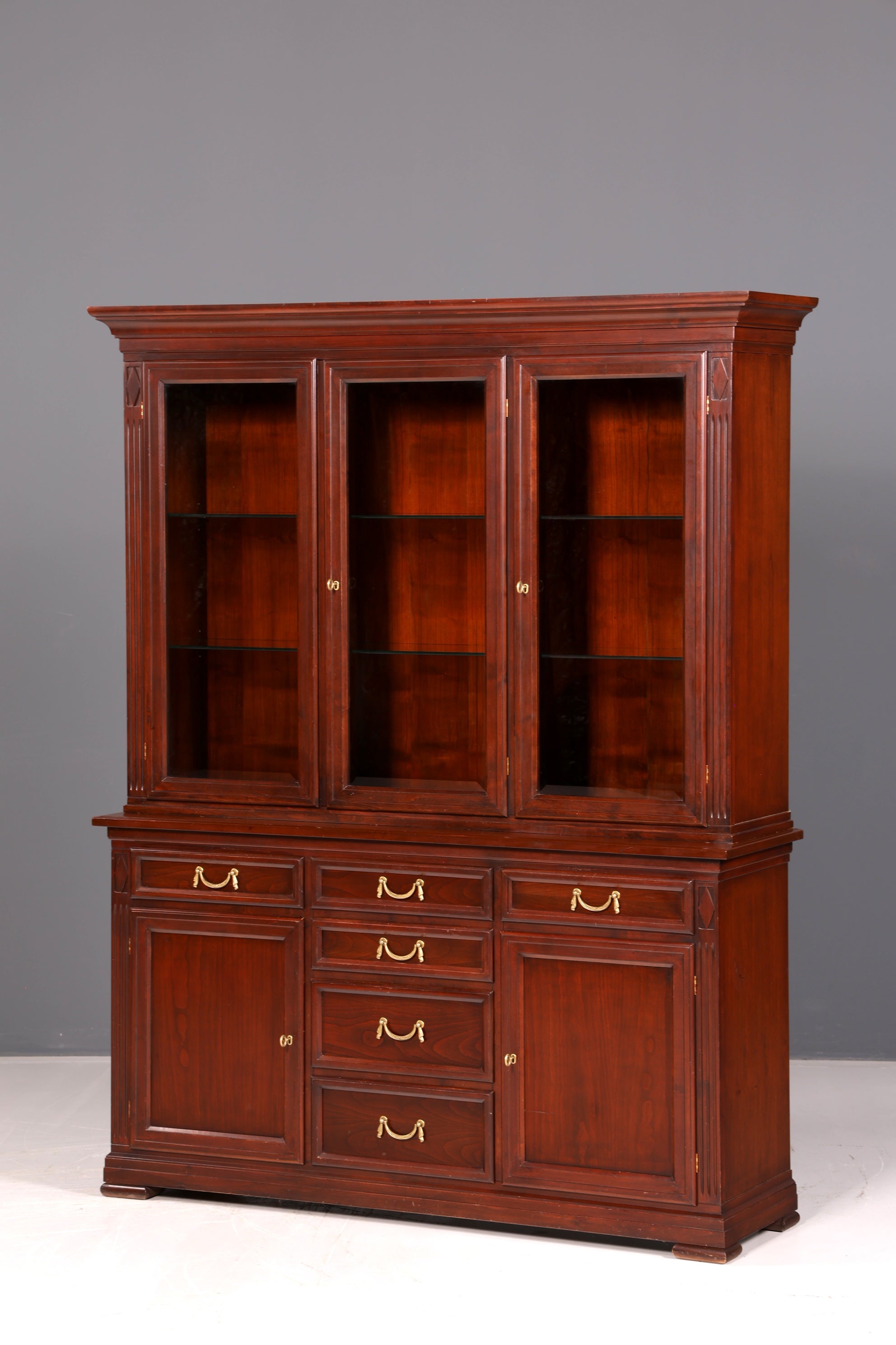 Magnifique vitrine originale Selva Villa Borghese, style antique, en bois massif, buffet, armoire de bibliothèque