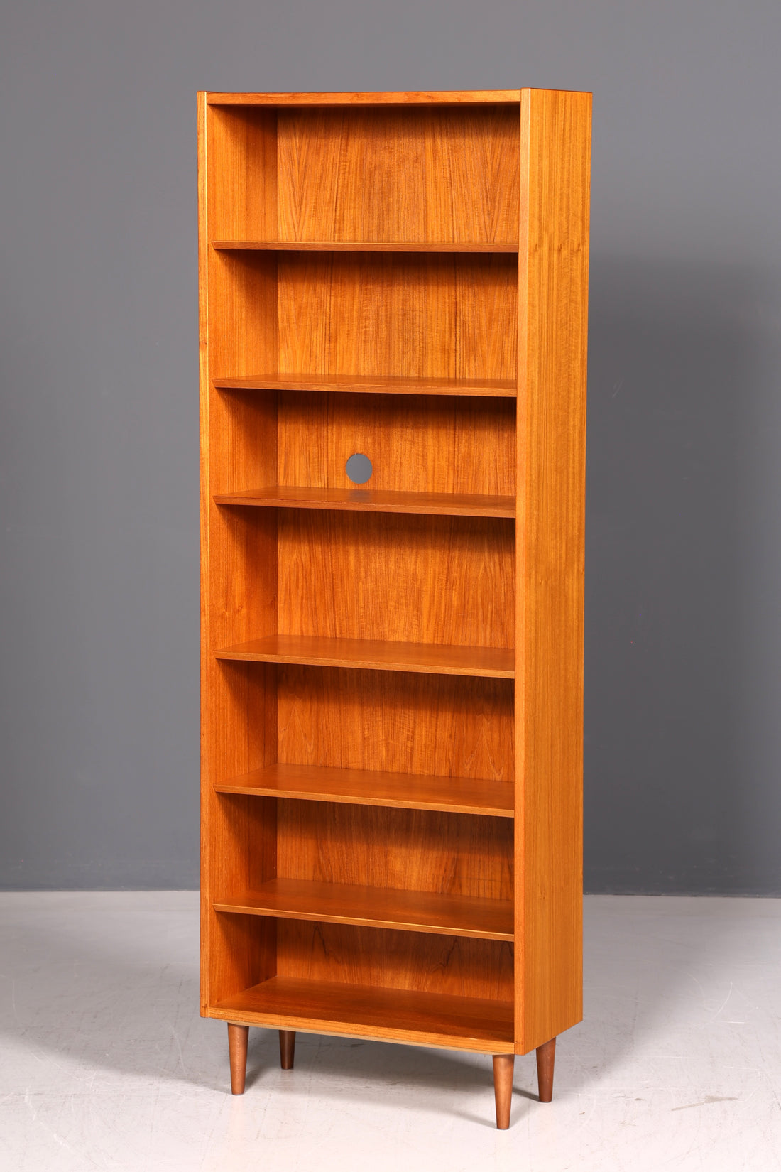 Simple Mid Century Shelf Real Wood Bookshelf Vintage Standing Shelf Retro 60s Cabinet Bookcase Danish Living Room