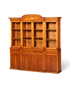 Hauptstadt Möblerei englische Vitrine aus Eibenholz mit Glasfront, Sprossentüren und dekorativem Intarsienmedaillon