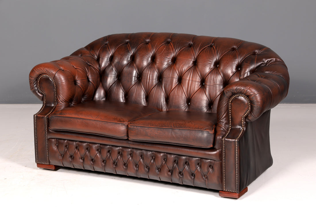 Beautiful Original Chesterfield Centurion 2-Seater English Genuine Leather Sofa Leather Sofa Vintage