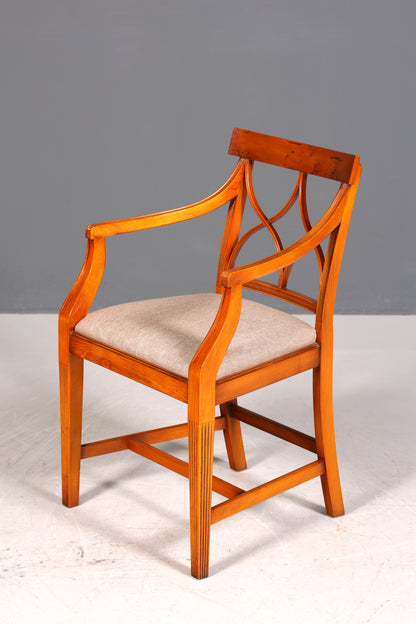 Wunderschöner Bevan Funell Stuhl Armlehnstuhl Englischer Eibe Reprodux Antik Sekretär Stuhl UK Polsterstuhl 2 von 2