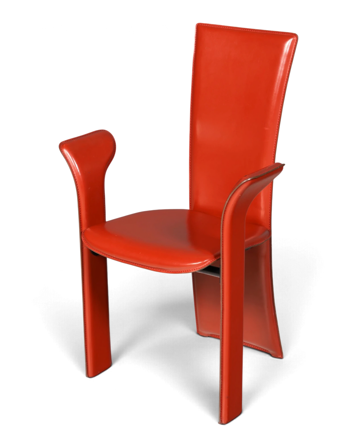 Original Frag armchair leather red Made in Italy designer chair dining chair Italian design vintage